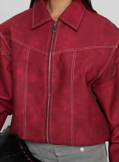 Vista Bomber Jacket Crimson