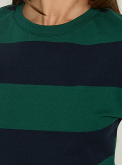 In Transit Tee Green Stripe