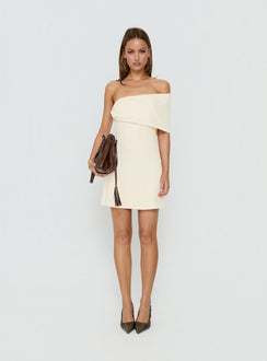 Laurencia One Shoulder Mini Dress Cream