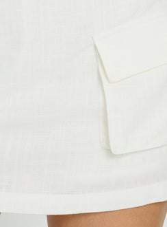 Ex Factor Faux Linen Skort Ivory