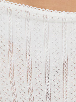 Coralyne Pointelle Midi Skirt White