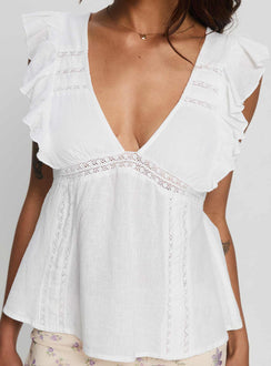 Luannah Babydoll Top White