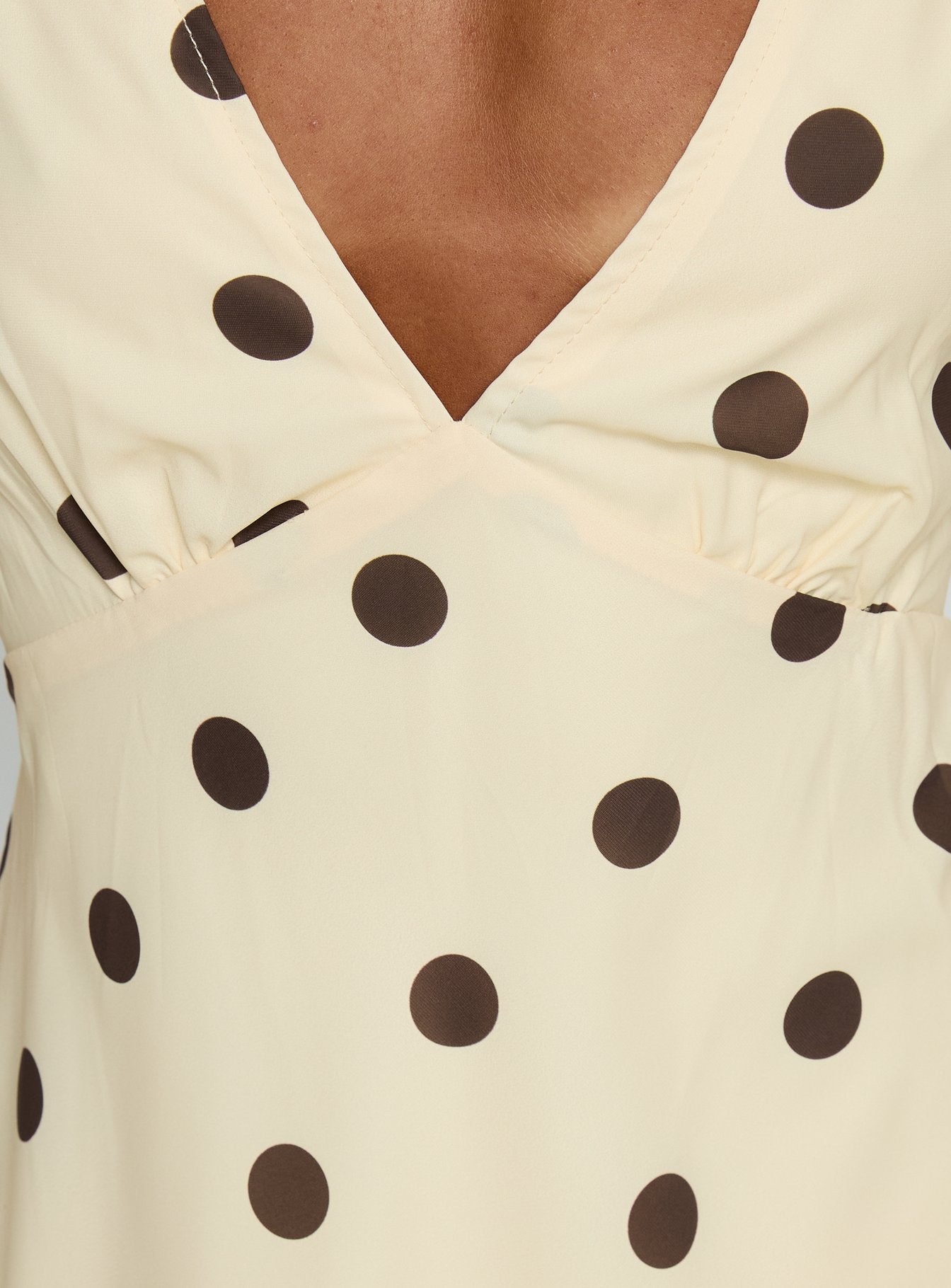 Nellie Mini Dress Lemon / Brown Polka Dot | Princess Polly Nellie Mini Dress Lemon / Brown Polka Dot | Princess Polly