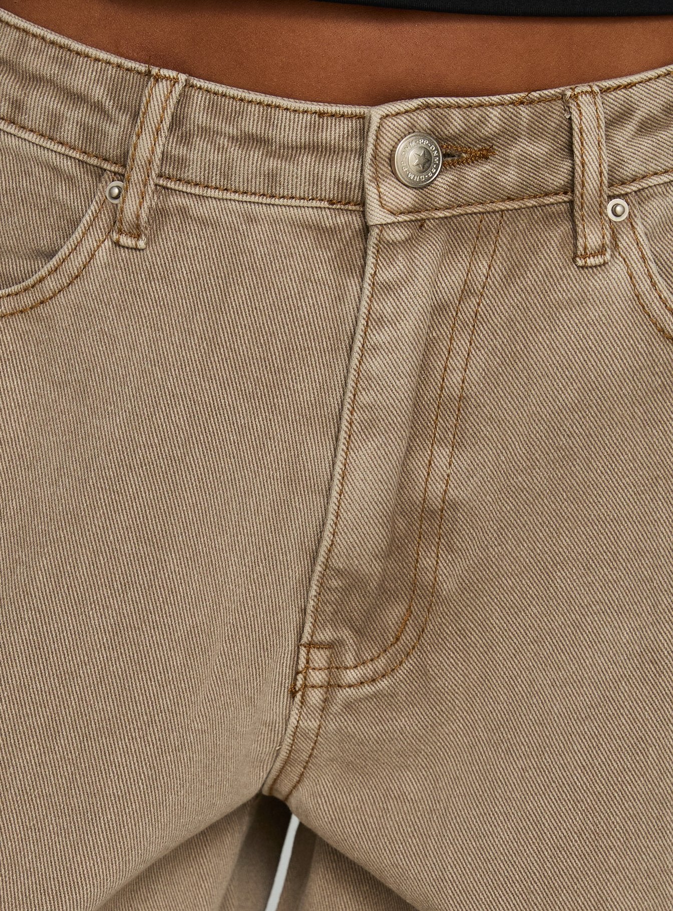 Naylor Mid Rise Wide Leg Jeans Light Brown Wash
