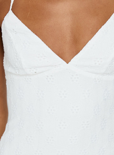 Summer Cider Embroidered Mini Dress White | Princess Polly Summer Cider Embroidered Mini Dress White | Princess Polly