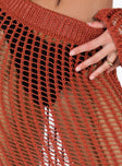 Maxi skirt Knit crochet material Thick elasticated waistband Sheer design Good stretch Unlined 