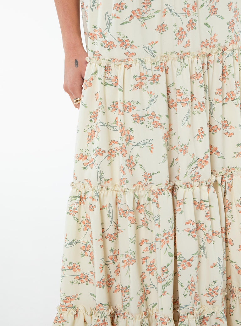 Miriah Maxi Skirt Cream Floral