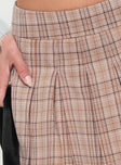 Closer To You Low Waist Mini Skirt Brown Check Princess Polly  Mini Skirts 
