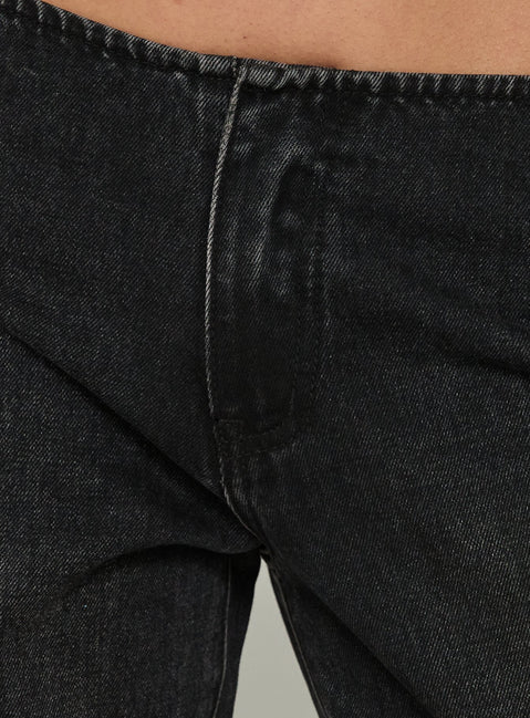 Buenos No Waist Low Rise Straight Leg Jeans Washed Black