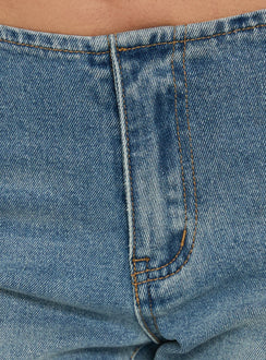 Flow Rider No Waist Low Rise Bootleg Jean Vintage Blue Wash