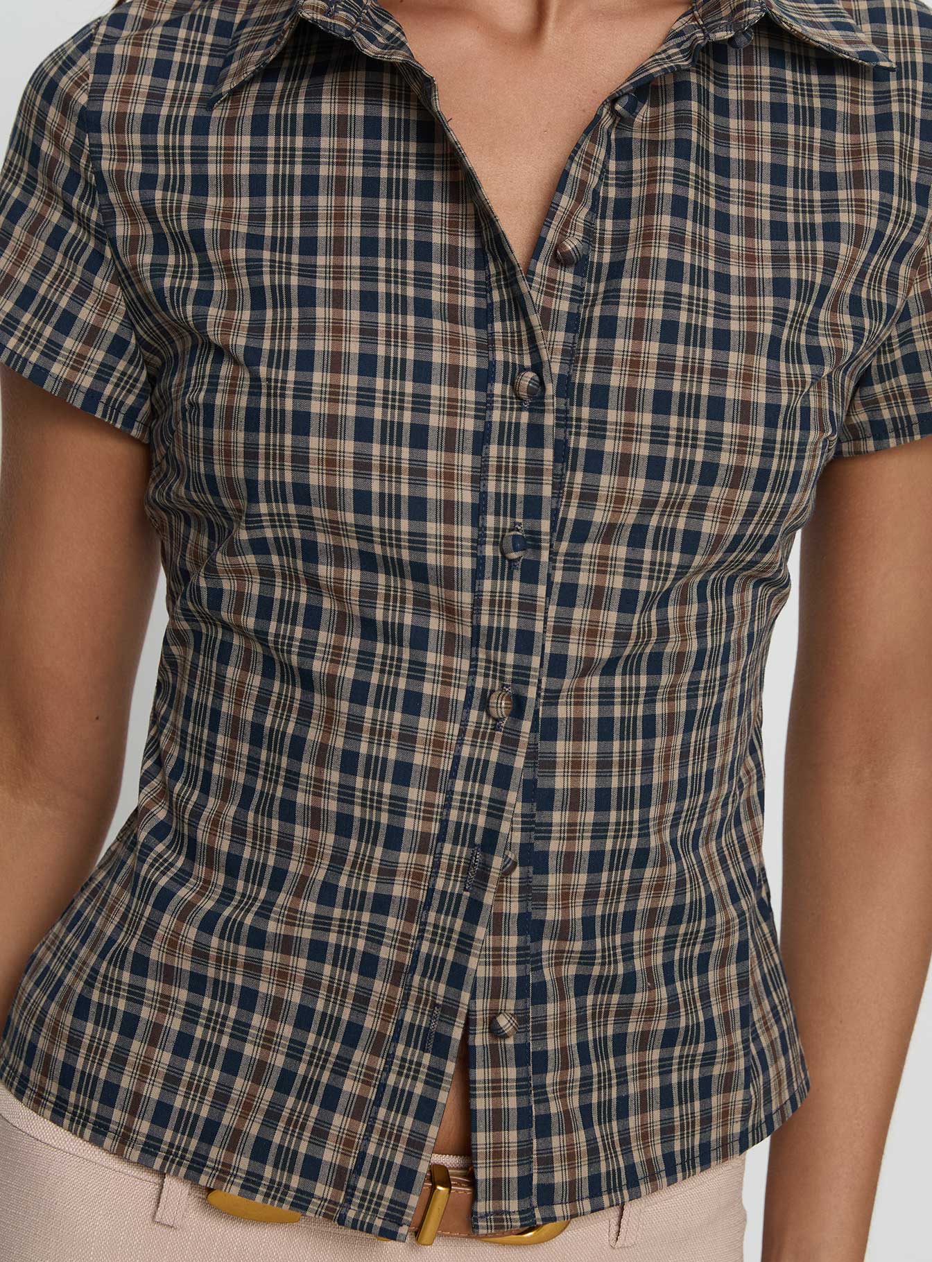 Lift Off Button Up Top Multi Check