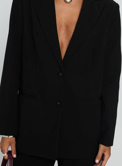 Crowd Pleaser Oversized Blazer Black