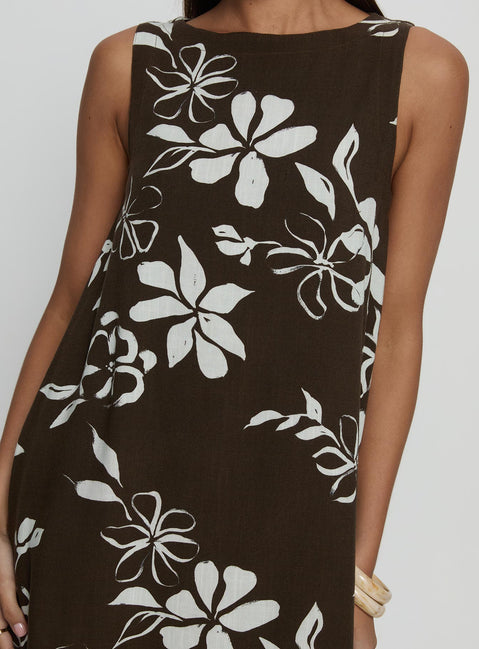 princess polly brown floral dress Barrett Mini Dress Brown / Floral