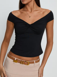 Maxeina Off Shoulder Twist Top Black