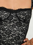 Black lace maxi dressLace material, soft cup bust, square neckline,&nbsp;adjustable straps