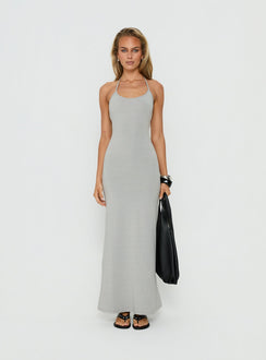 Chelsae Halter Maxi Dress Gray Marle