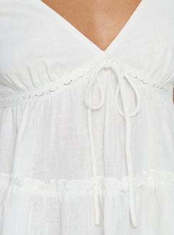 Kimberleigh Floaty Babydoll Top White