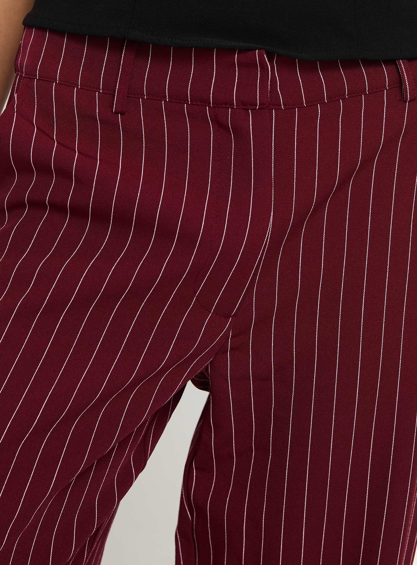 product Princess Polly Aquaville Pants Burgundy Pinstripe High Waisted Pants 