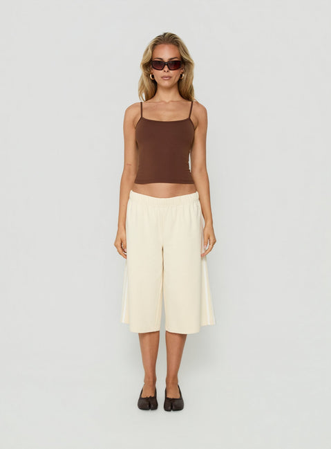 Daily Define Thin Strap Classic Tank Top Brown