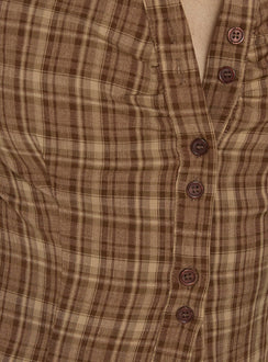 Arianwyn Short Sleeve Shirt Brown Check