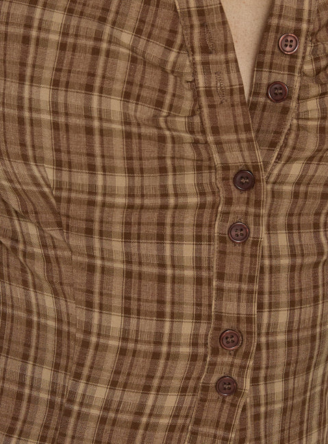 Arianwyn Short Sleeve Shirt Brown Check
