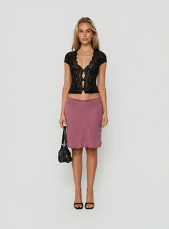 Gracielah Lace V Neck Top Black