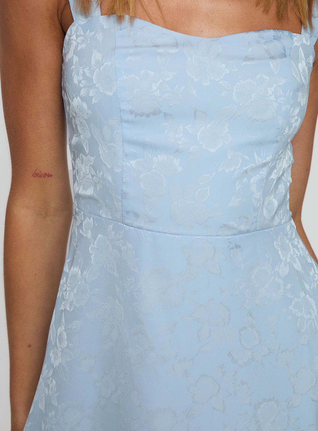 product Princess Polly Mortes Mini Dress Blue Sweetheart Neckline 