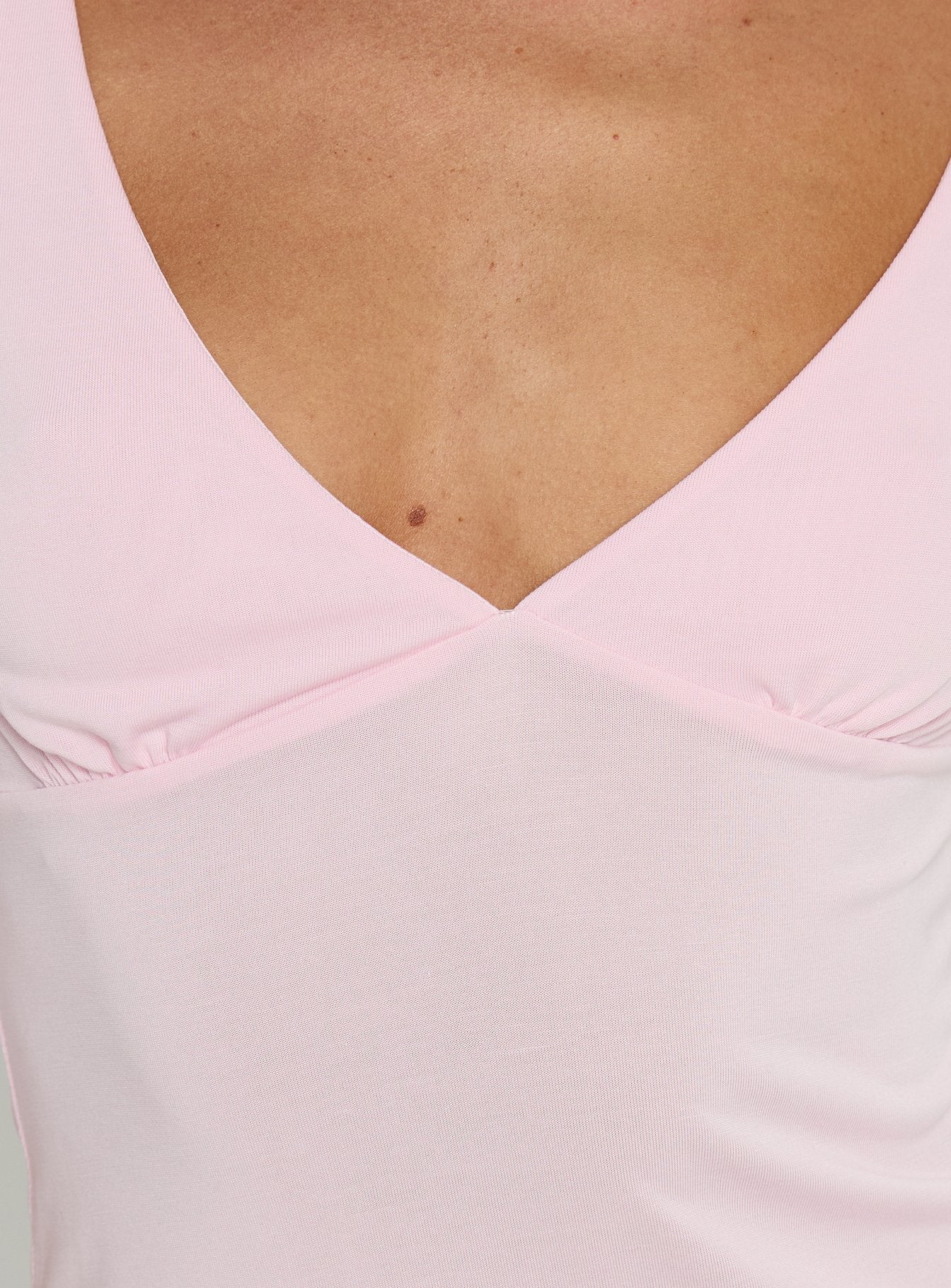 Back To Friends V Neck 3/4 Sleeve Top Pink