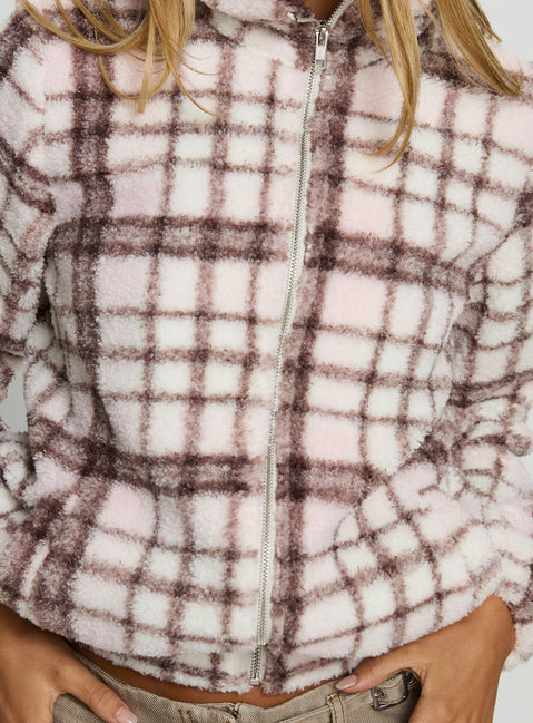 Vannessa Collared Jacket Pink Check