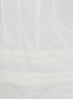 Irenah Strapless Denim Corset Mini Dress White
