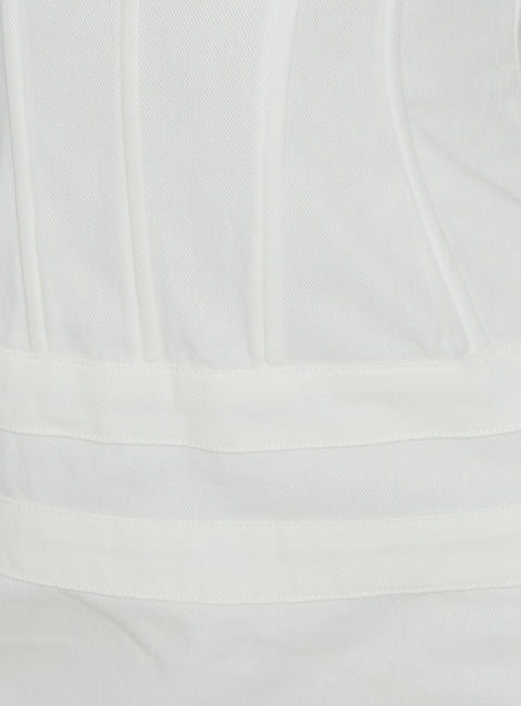 Irenah Strapless Denim Corset Mini Dress White