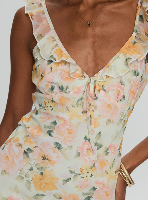 product Princess Polly On A Wave Frill Detail Maxi Dress Multi V-Neck 