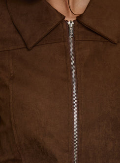 Dakohda Fringe Jacket Chocolate Brown