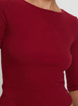 Elaia 3/4 Sleeve Top Red