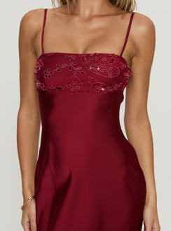 Engracia Sequin Maxi Dress Burgundy