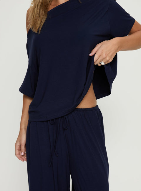 Cozy Hour Sleep Relaxed Pants Navy