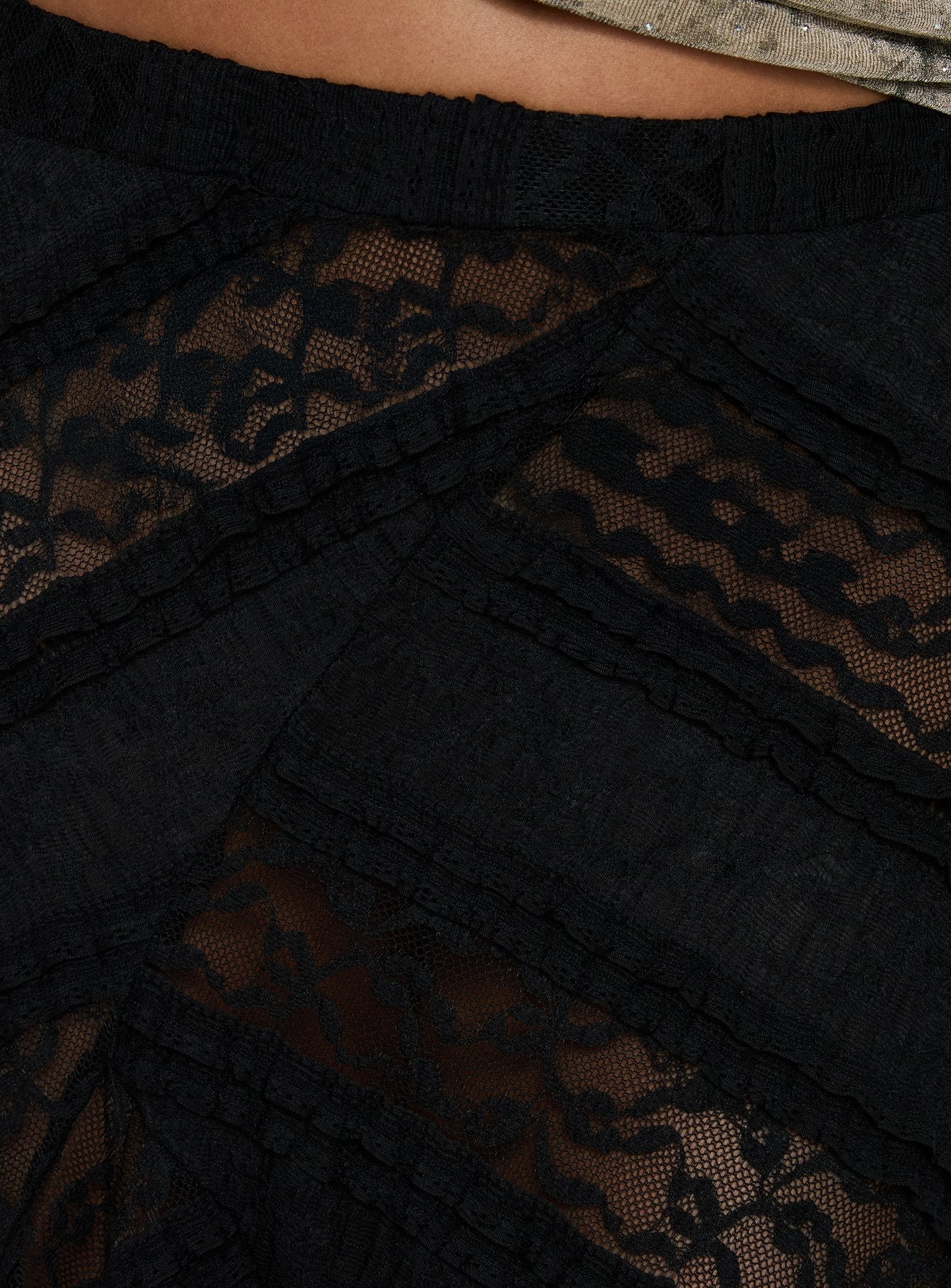 product Princess Polly Constancia Asymmetrical Sheer Midi Skirt Black Midi Skirts 