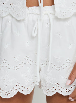 Love of Mine Anglaise Sleep Shorts White