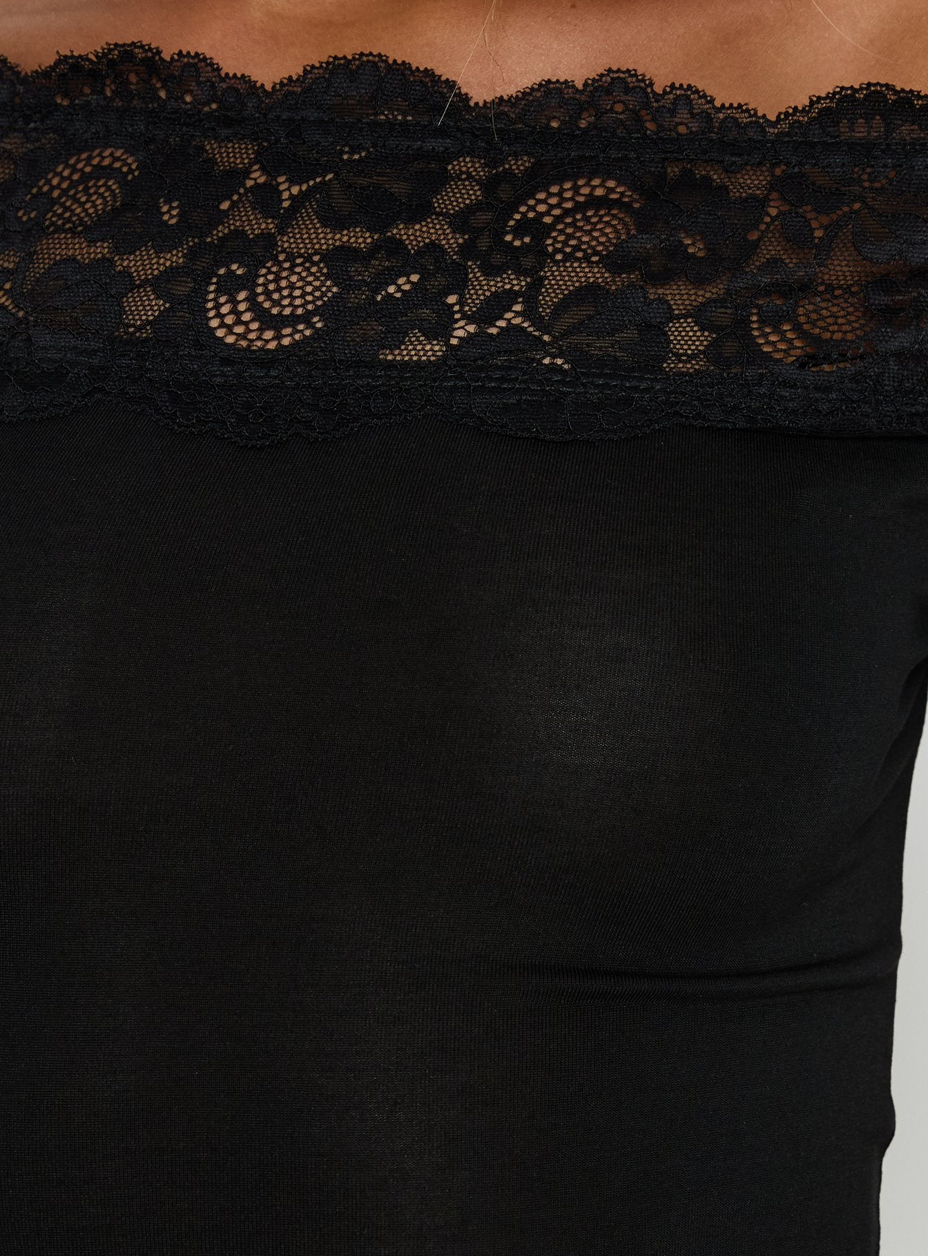 Breiann Lace Off Shoulder Short Sleeve Top Black | Princess Polly
