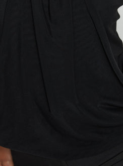 Hedlea Draped Ring Detail Top Black