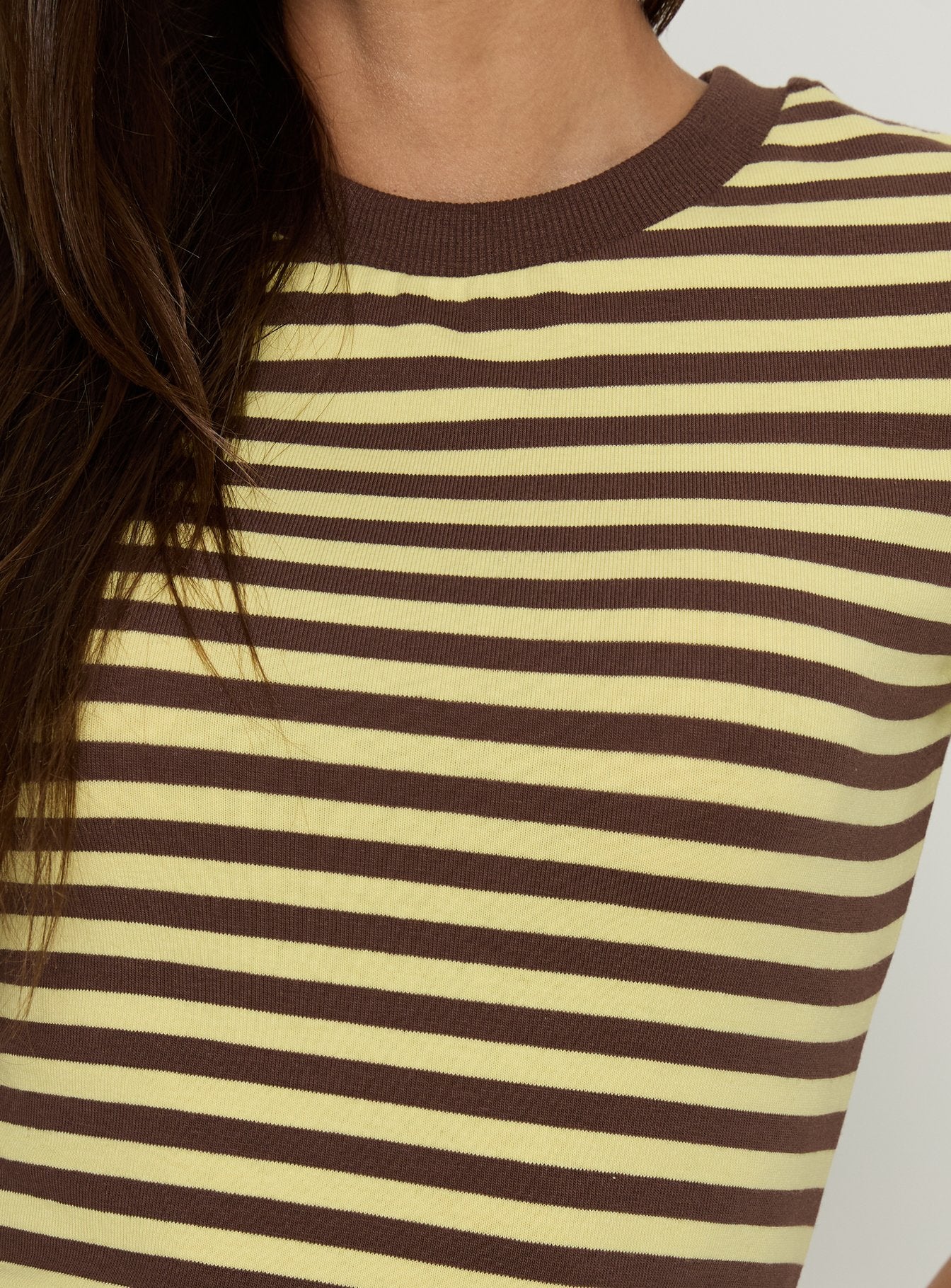 Settle Down Short Sleeve Mini Dress Yellow Stripe