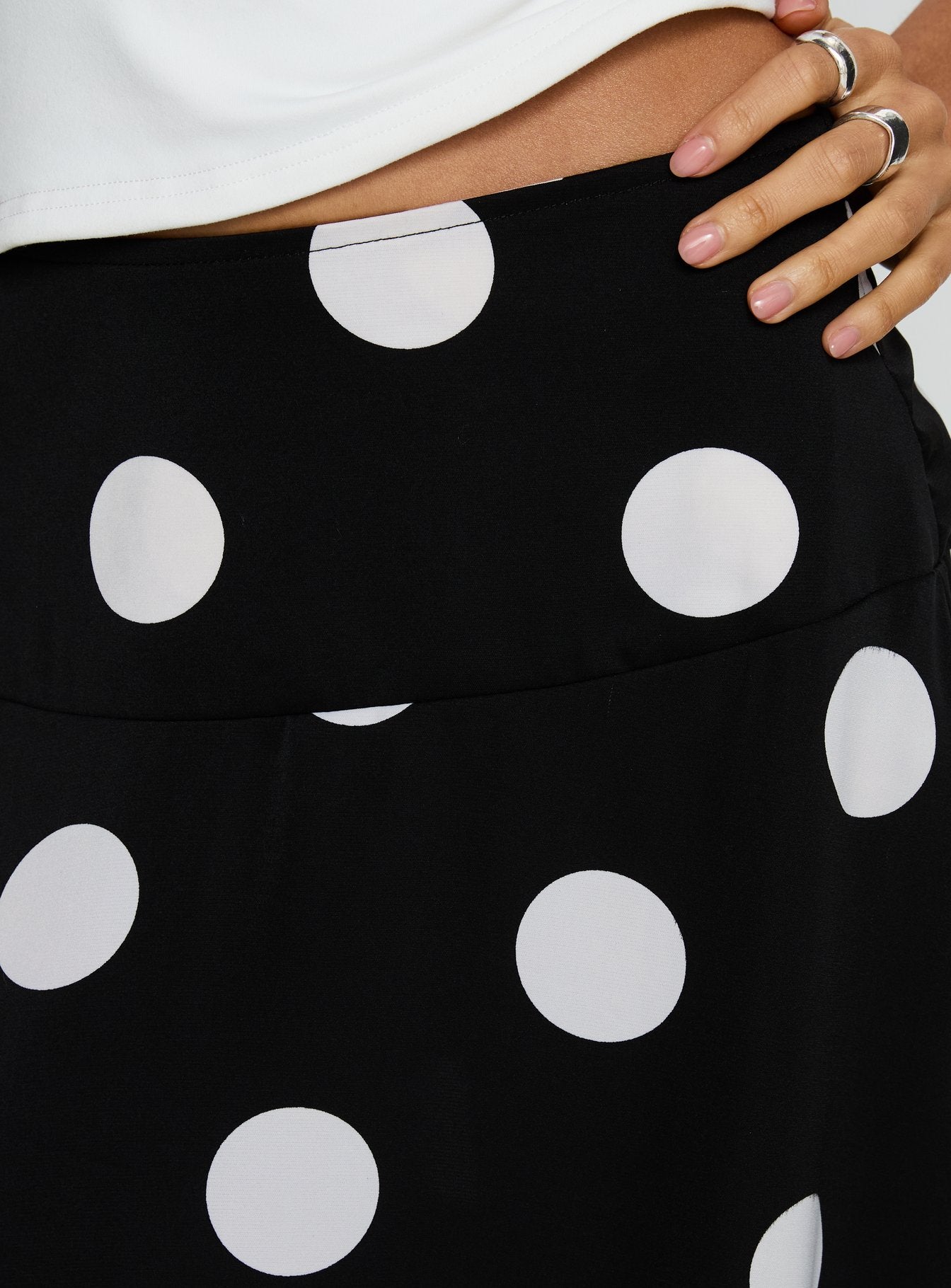 Picture It Midi Skirt Black Polka Dot | Princess Polly