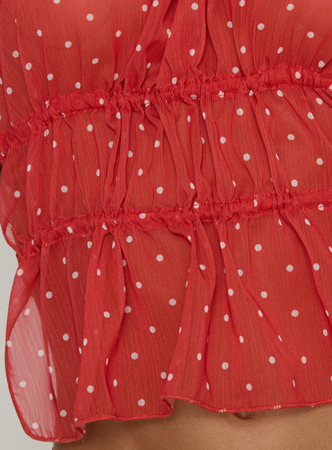 Legacy Halter Top Tomato Polka