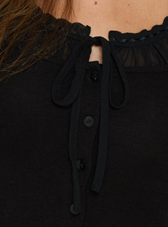 Kaliyah Layered Button Down Top Black