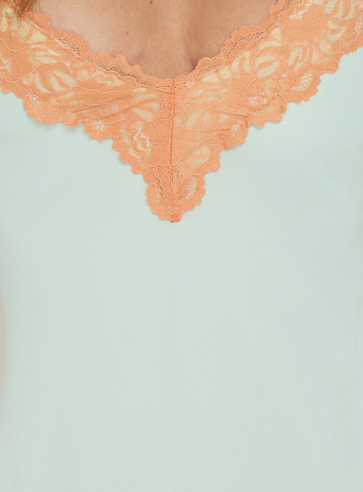 Call My Lover Lace Slip Mini Dress Aqua / Orange