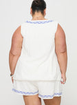 Sun And Palm Trees Vest Set White / Blue Curve