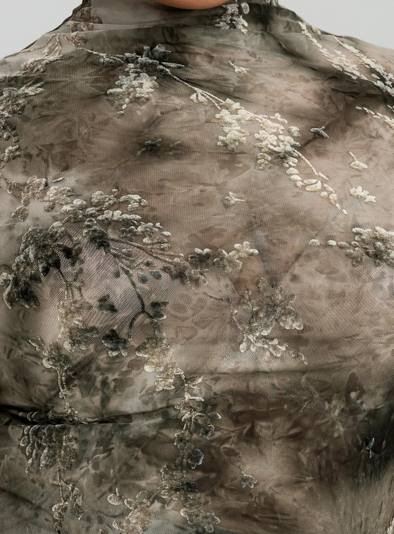 back view of model wearing Princess Polly Nights All Alone High Neck Top Multi Curve Sleeveless High Neck 