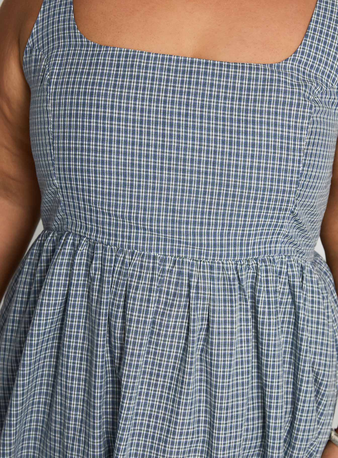 Cartmel Check Maxi Dress Navy Curve Cartmel Check Maxi Dress Navy Curve