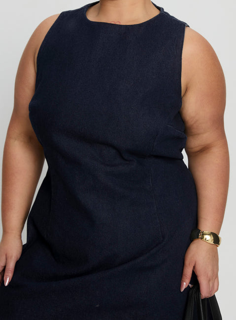 Ainsleigh Shift Denim Playsuit Dark Wash Curve