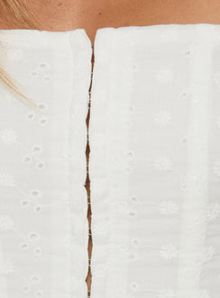 Emryssa Strapless Panelled Corset Top White